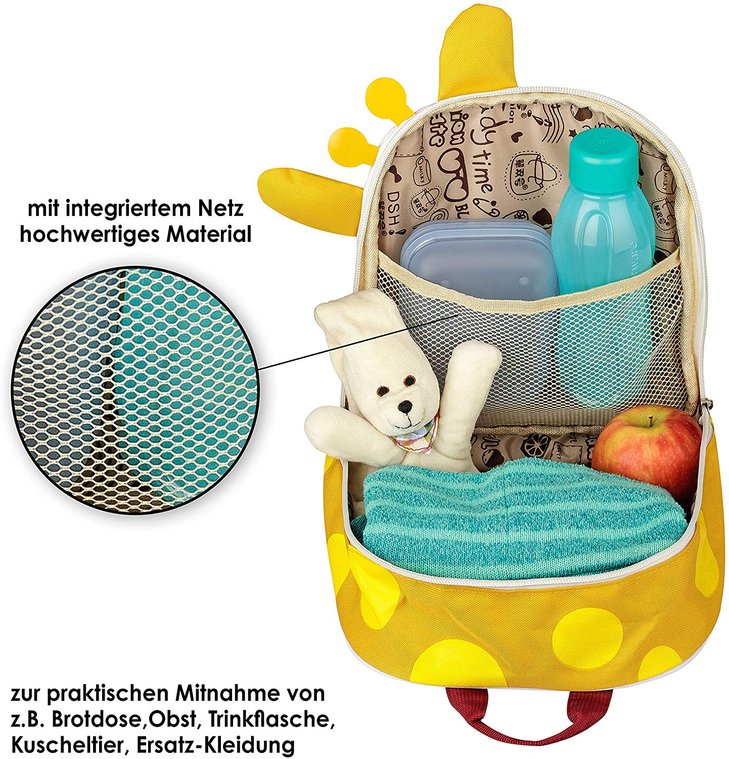 Kinderrucksack im tierischen Design - piepmatzundgrünschnabel